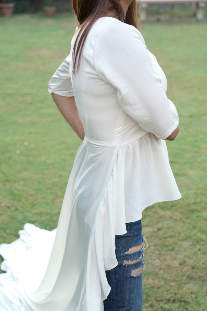 Peplum top with train deals